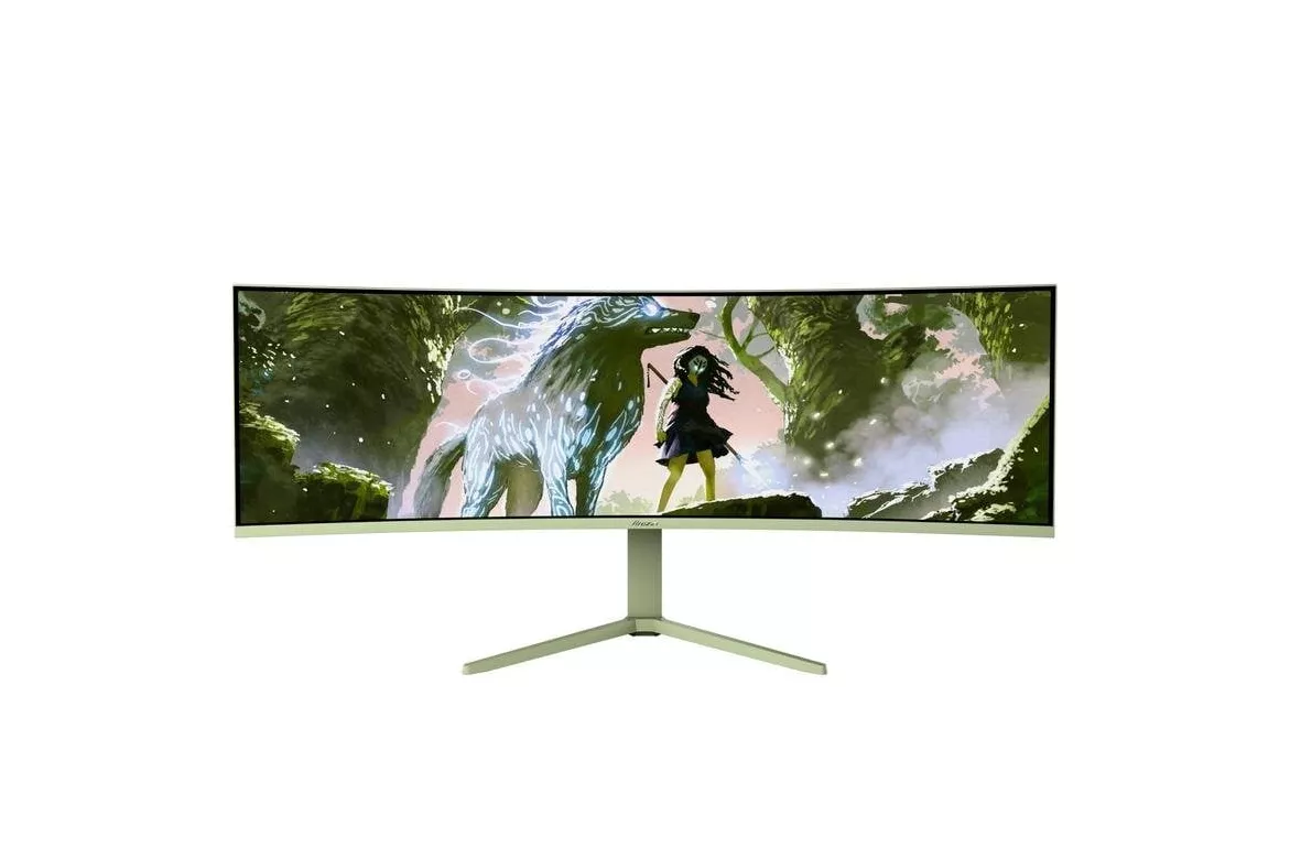 Monitor Arozzi Nova 49" Dual QHD 165Hz VA Curvo Gaming Verde HDR Altavoces 4 ms
