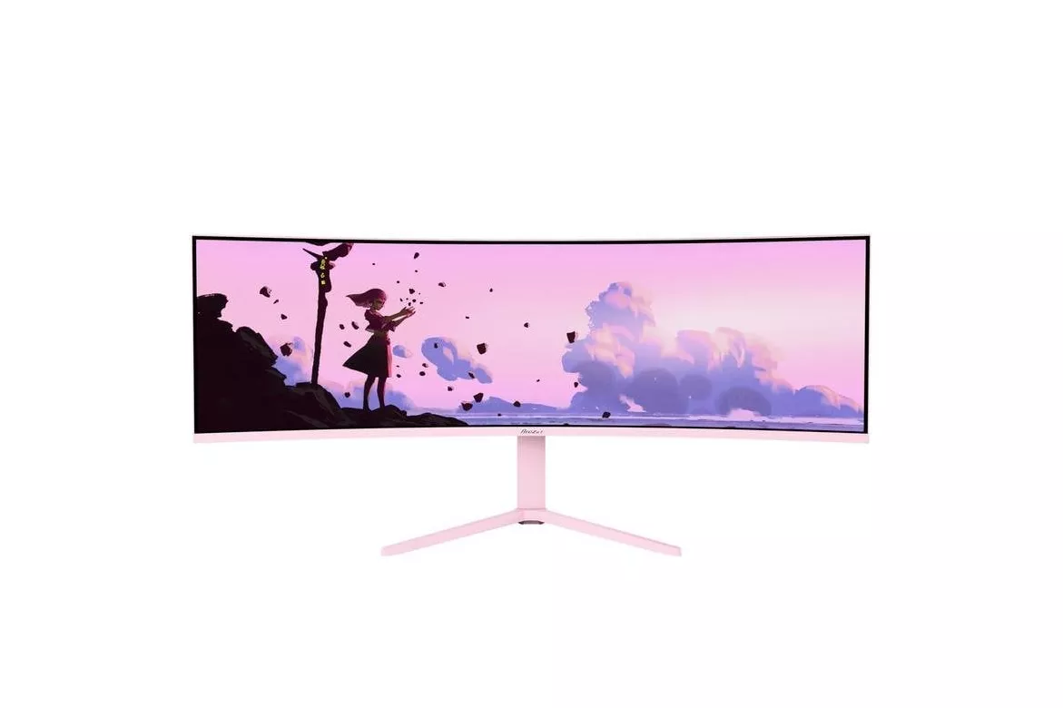 Monitor Arozzi Nova 49" Dual QHD 165Hz VA Curvo 4ms Altura Ajustable Rosa