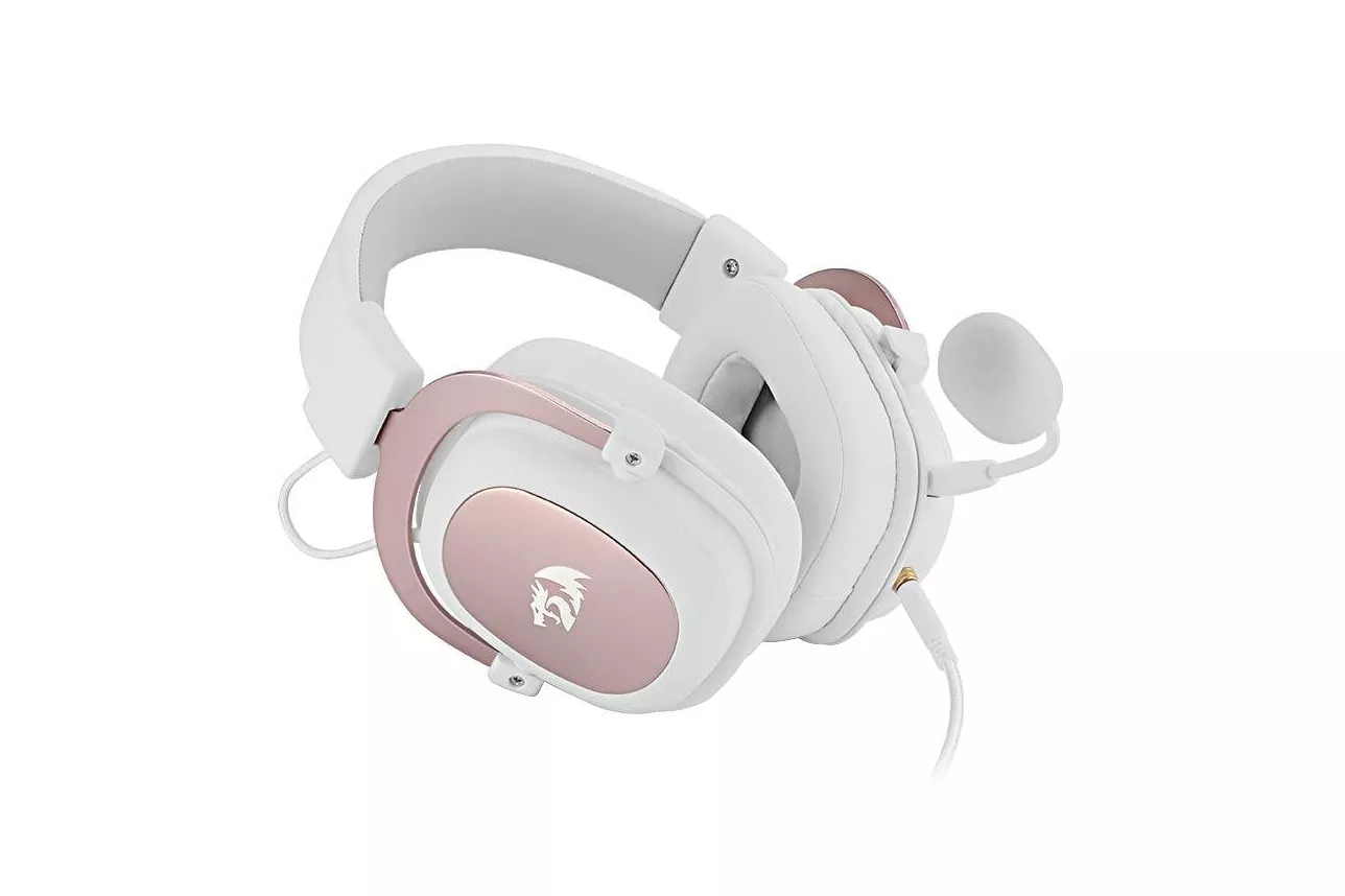 Auriculares Redragon H510WR Zeus-X RGB con cable USB, sonido 7.1, micr&oacute;fono con cancelaci&oacute;n de ruido, RGB, blancos