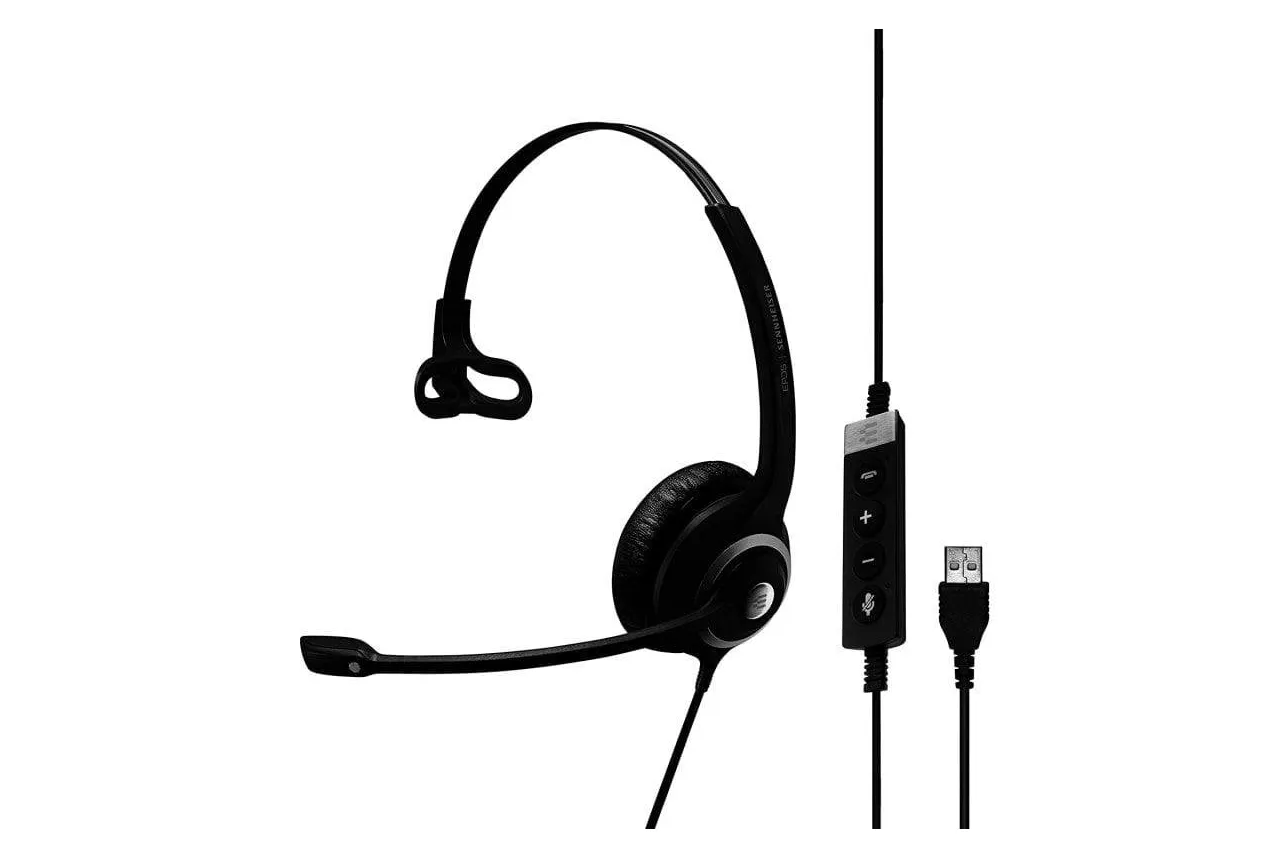 Auriculares Sennheiser SC 230 MS II con cable USB, cancelaci&oacute;n de ruido, uso oficina, negros
