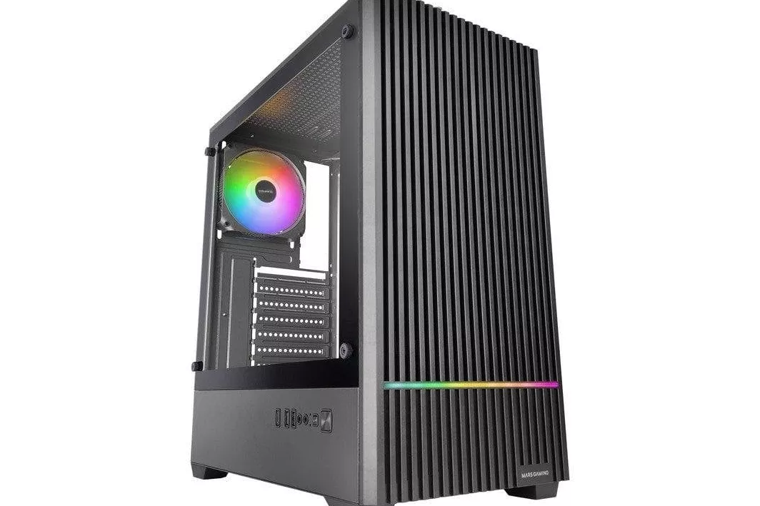 Mars Gaming Mc-quantum Caja Pc Gaming Atx Frontal Mesh Cristal Templado 4x Ventiladores 120mm Negro