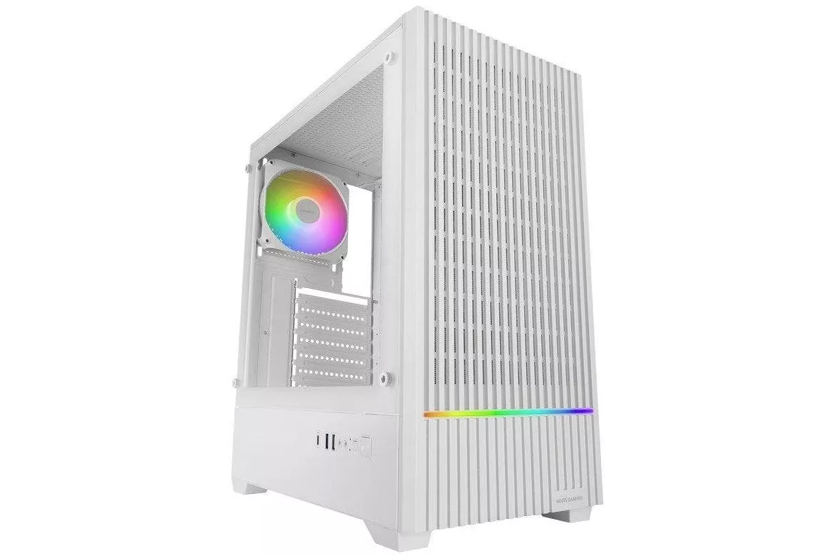 Mars Gaming Mc-quantum Caja Pc Gaming Atx Frontal Mesh Cristal Templado 4x Ventiladores 120mm Blanco