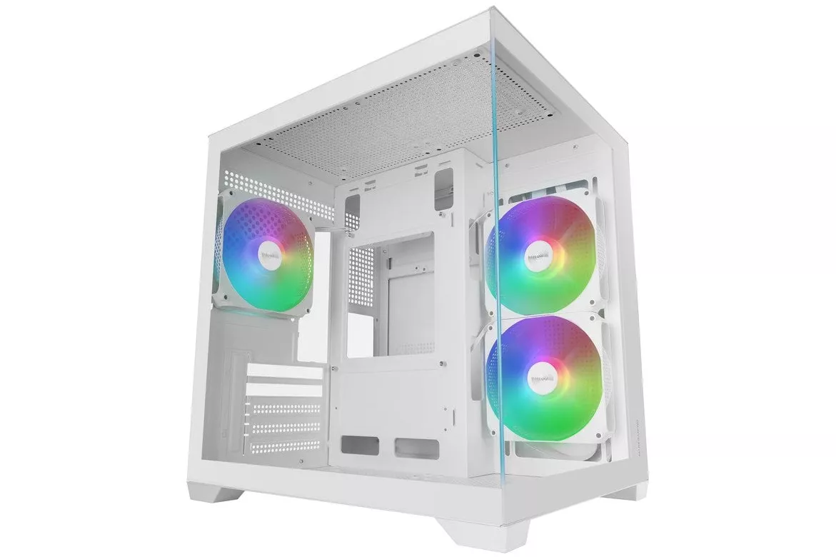 Mars Gaming Mc-view3 Caja Microatx Cristal Templado Panor&aacute;mico 3x Ventiladores Argb 120mm Blanco