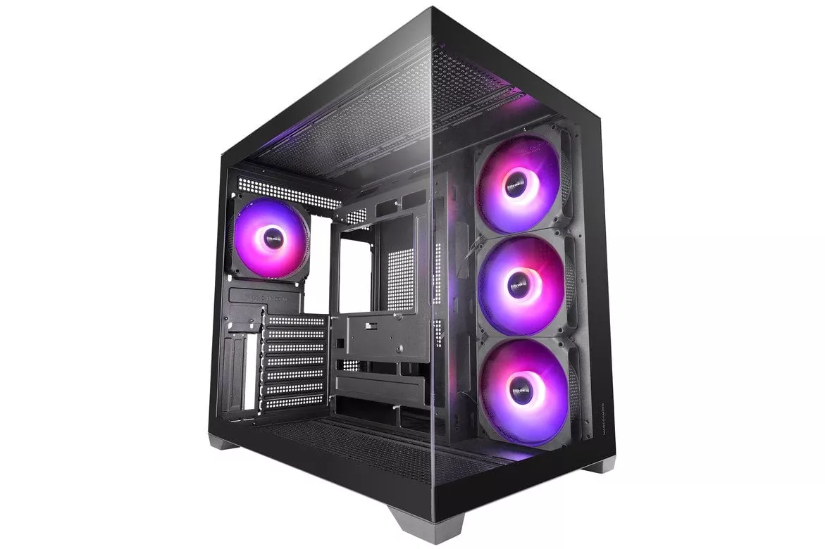 Mars Gaming Mcv5, Caja Pc Atx, Cristal Templado Panor&aacute;mico, 4x Ventiladores Argb 120mm Negro