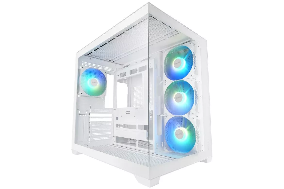 Mars Gaming Mcv5, Caja Pc Atx, Cristal Templado Panor&aacute;mico, 4x Ventiladores Argb 120mm Blanco