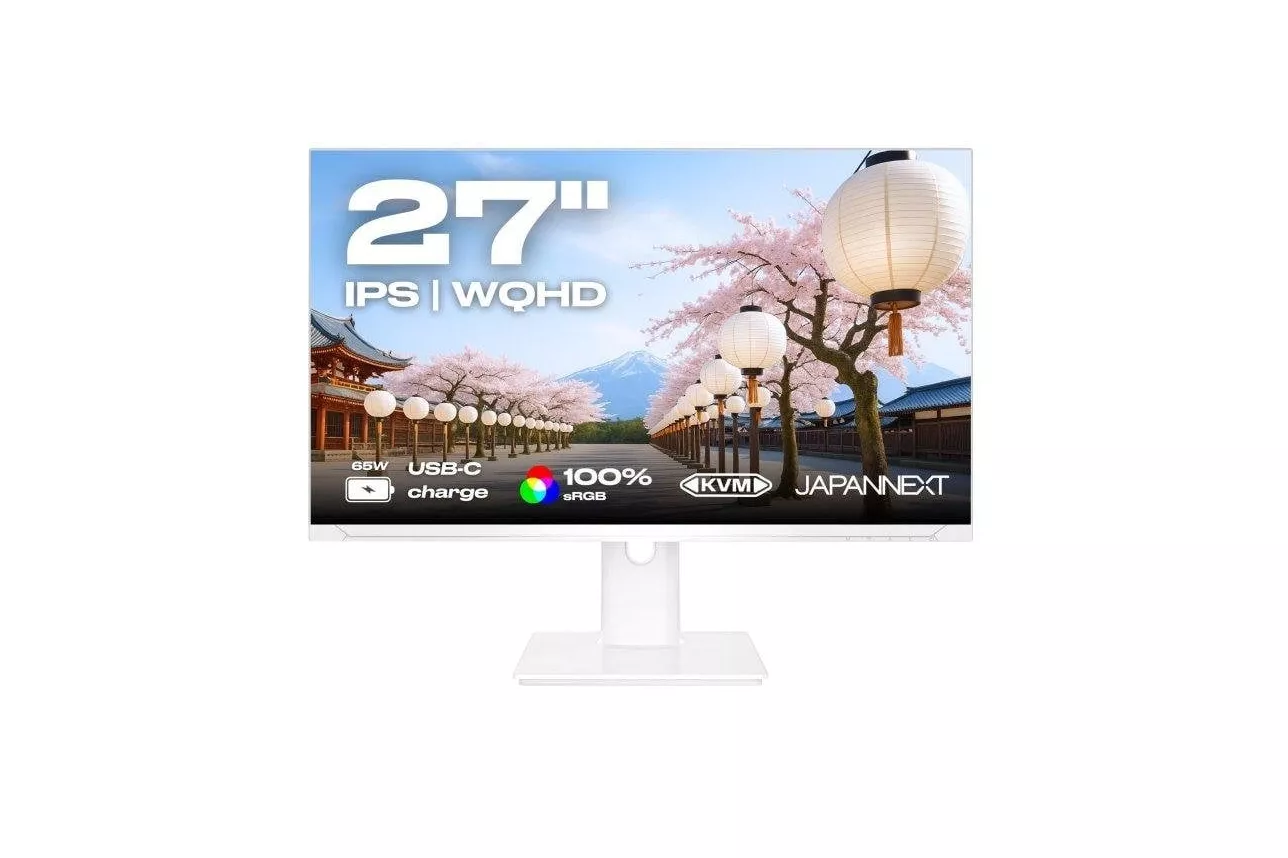 Monitor JAPANNEXT JN-i27QR-C65W-HSP-W 27" WQHD 75Hz IPS USB-C 65W HDR G-Sync FreeSync Blanco