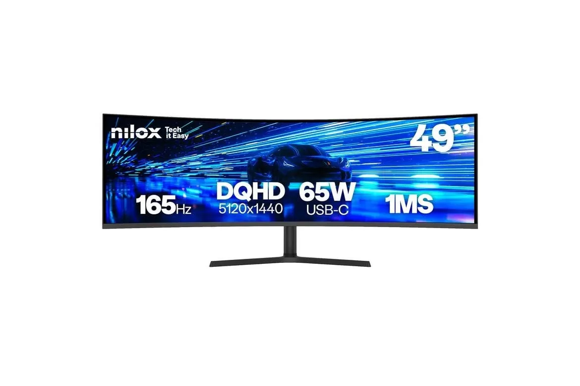 Monitor Nilox NXM49CRVDC2 49" Dual QHD 165Hz VA Curvo Altavoces Ajuste altura