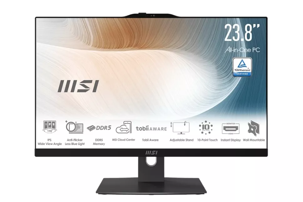 PC Todo En Uno MSI Modern AM242P 1M-1499ES Core 5 120U 16GB 512GB 24" W11H Negro