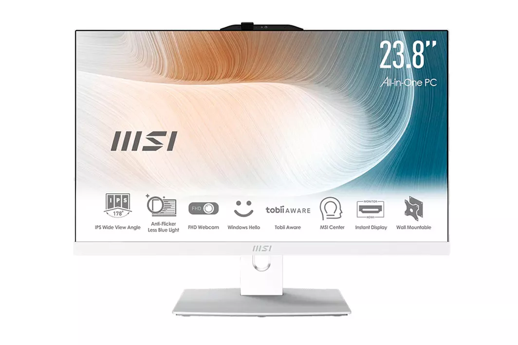 PC Todo En Uno MSI Modern AM242P 1M-2253EU Core 5 120U 16GB 512GB 24" W11P Blanco