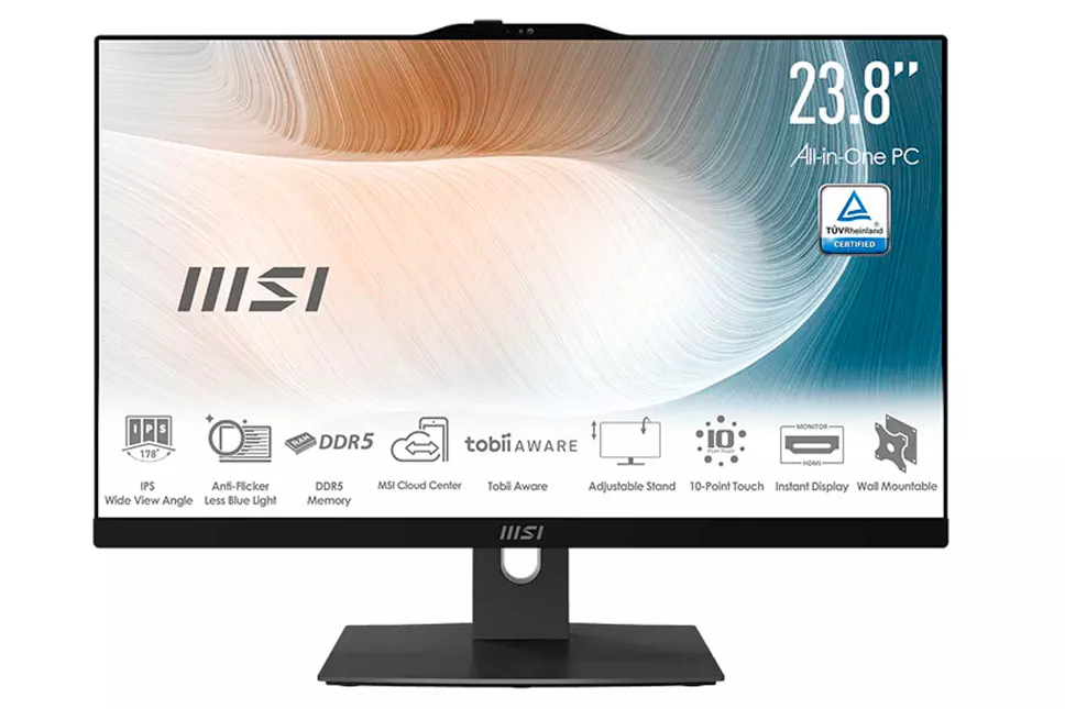PC Todo En Uno MSI Modern AM242TP 1M-2218EU Core 5 120U 16GB 512GB 24" W11H Negro