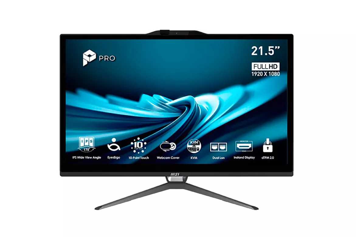 PC Todo En Uno MSI PRO AP222T 14MA-613EU i3-14100 8GB 512GB 22" W11H Negro