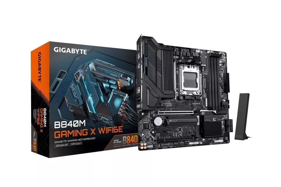 Placa Base Gigabyte B840M GAMING X WIFI6E AMD B840 Socket AM5 DDR5 Micro ATX WiFi 6E 2.5GbE M.2 RGB