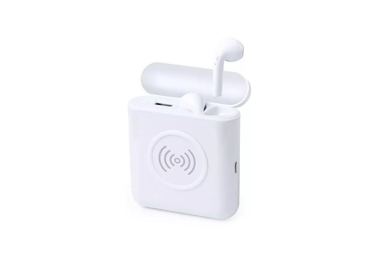 Auriculares Dam Electronics inal&aacute;mbricos Bluetooth 4.2 con power bank 5200 mAh blancos