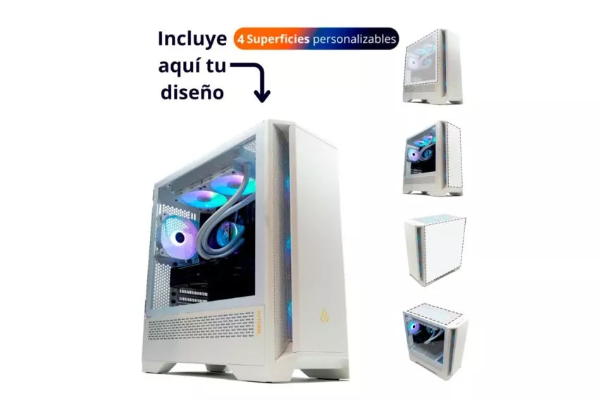 Forgeon Mithril ARGB Mesh Torre ATX Blanca con 4 superficies personalizables