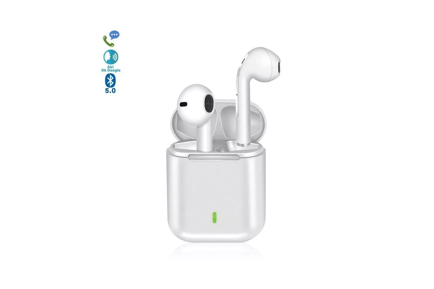 Auriculares Dam Electronics J18 inal&aacute;mbricos Bluetooth 5.0 TWS con micr&oacute;fono y base carga 300mAh