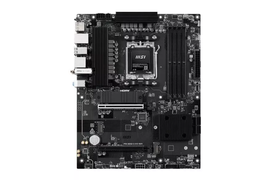 Placa Base MSI PRO B850-S EVO WIFI AMD B850 AM5 DDR5 ATX WiFi 7 PCIe 5.0 2.5GbE M.2 RAID