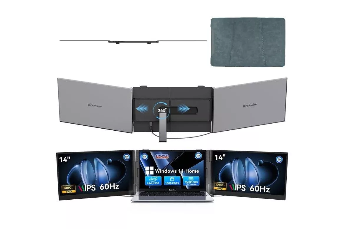 Monitor Blackview DCM6 Pro 14" FullHD 60Hz IPS Ultrafino Dual USB-C Altavoz T&Uuml;V