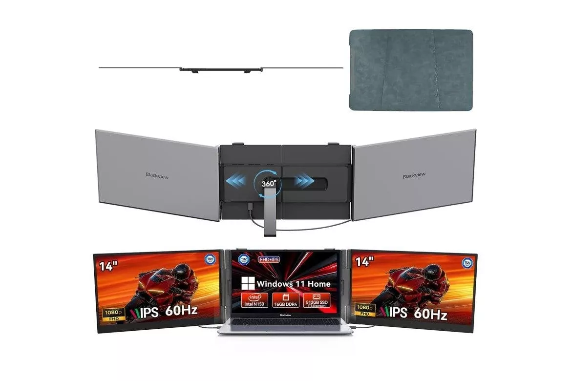 Monitor Blackview DCM6 Pro 14" FullHD 60Hz Ultrafino IPS Dual USB-C Altavoz aluminio