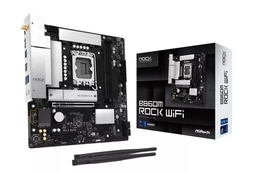 Placa Base AsRock B860M Rock WiFi Intel B860 LGA 1851 DDR5 Micro ATX WiFi 6E RGB