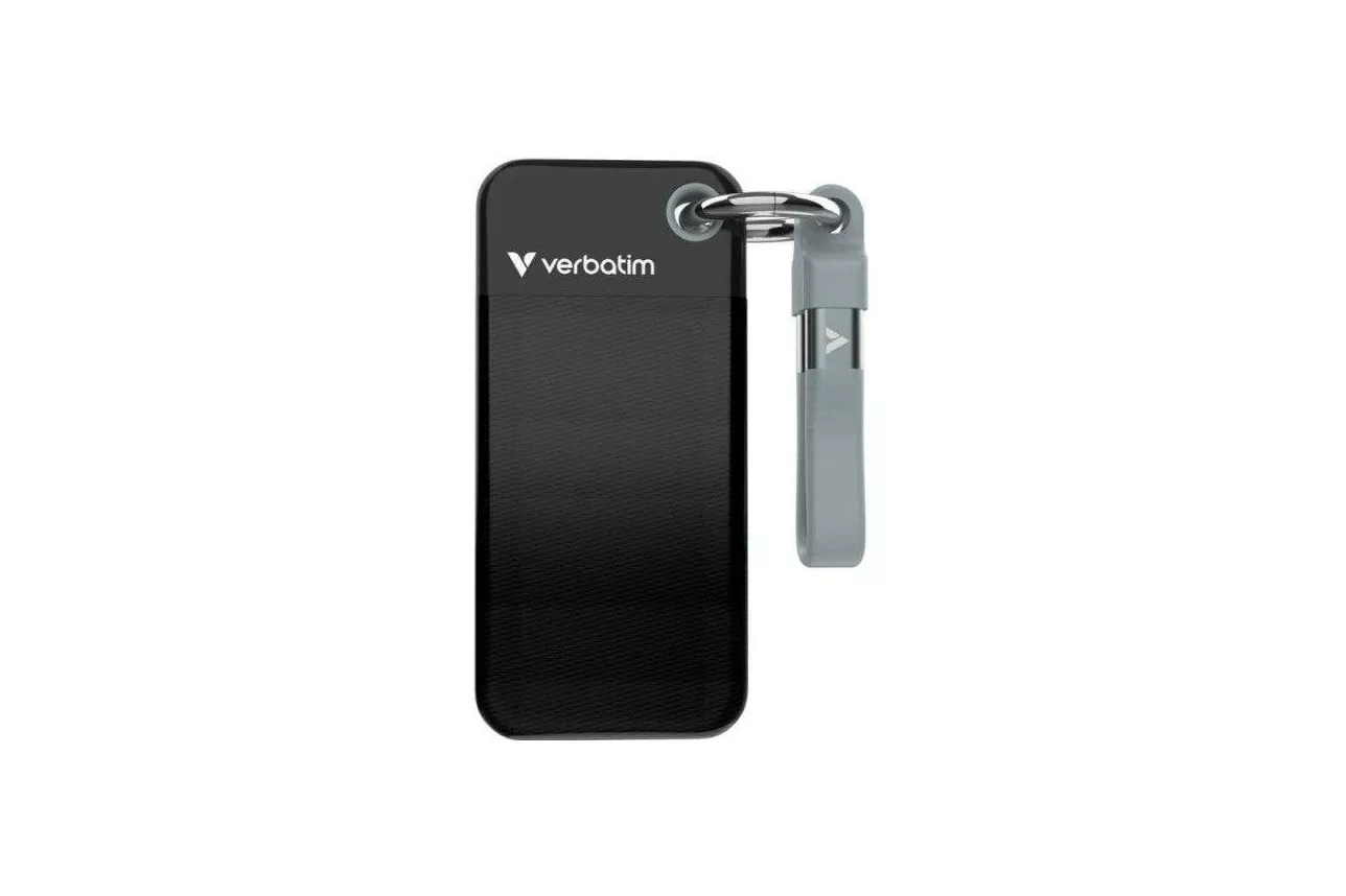 Disco Duro Verbatim Pocket SSD 1TB M.2 USB 3.2 Gen 2 1000MB/s Negro Gris