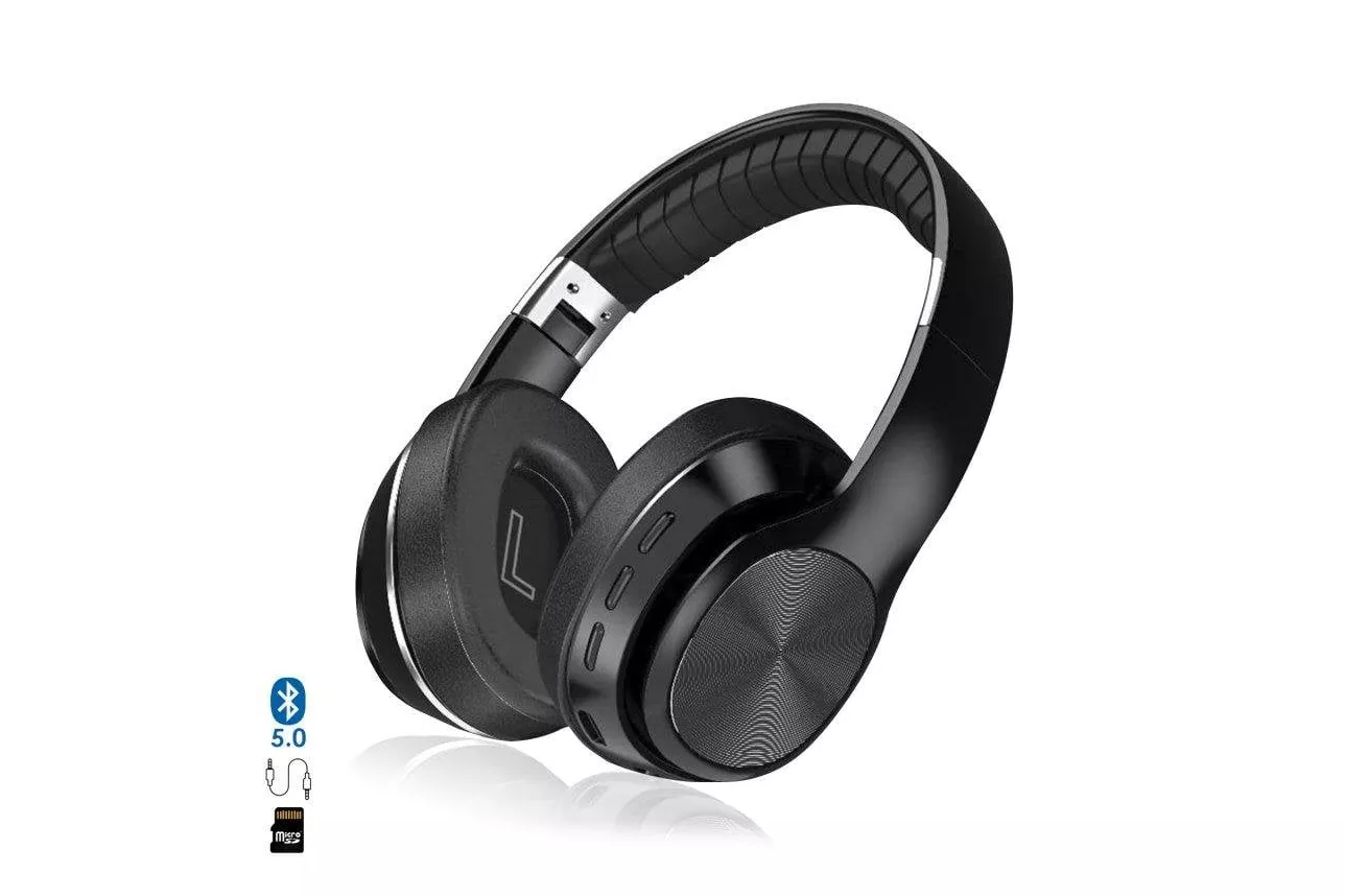 Auriculares Dam Electronics VJ320 inal&aacute;mbricos Bluetooth 5.0 manos libres radio FM micro SD negro