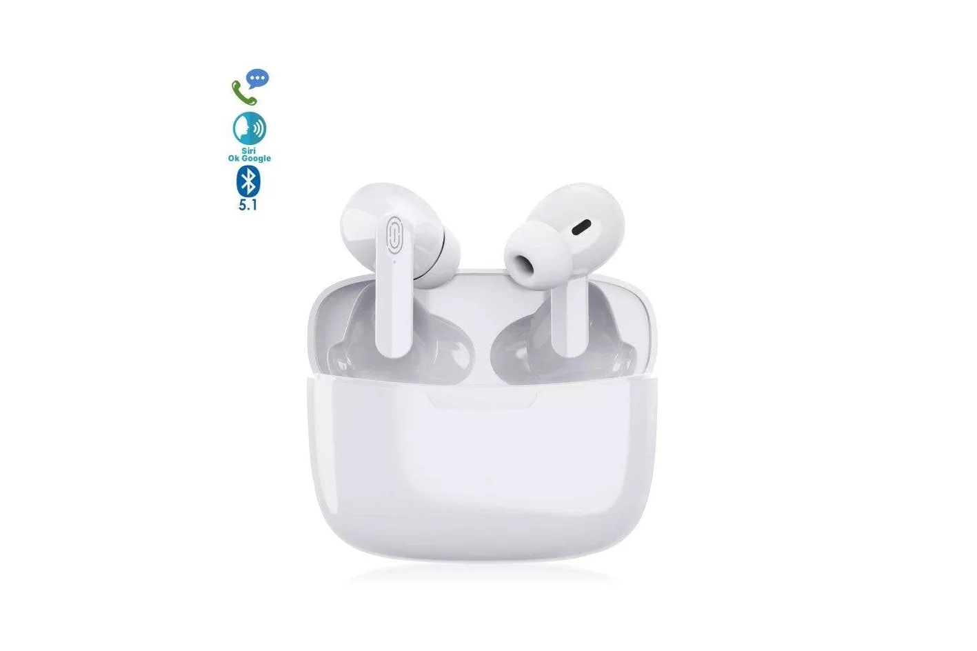 Auriculares Dam Electronics Y113 inal&aacute;mbricos Bluetooth 5.1 TWS con controles t&aacute;ctiles y base carga 200mAh negros