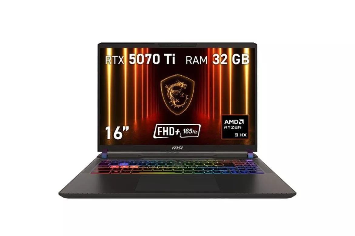 Port&aacute;til MSI Vector A16 HX A8WHG-062XES 16" AMD Ryzen 9 8940HX 32GB 1TB SSD RTX 5070 Ti FreeDOS