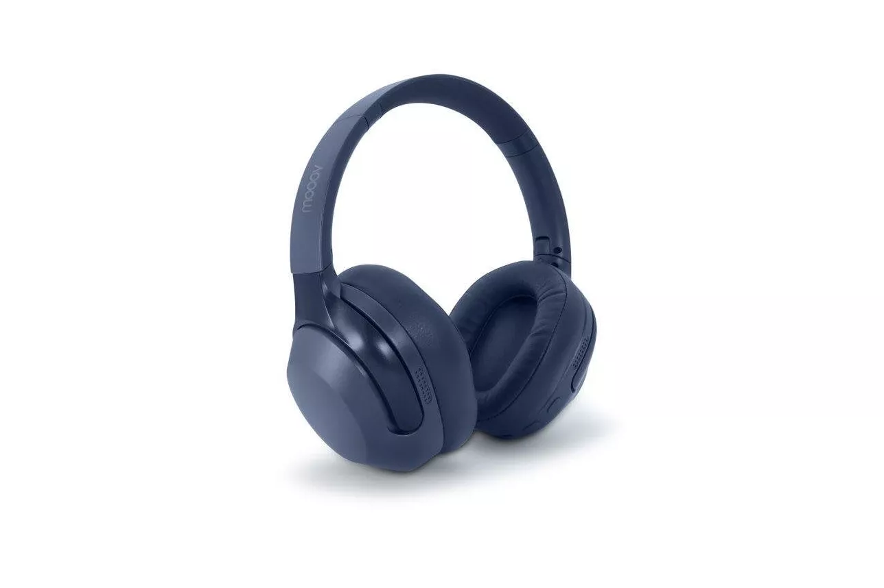 Auriculares Mooov inal&aacute;mbricos Bluetooth con Cancelaci&oacute;n Activa de Ruido, Micr&oacute;fono y audio espacial Azul