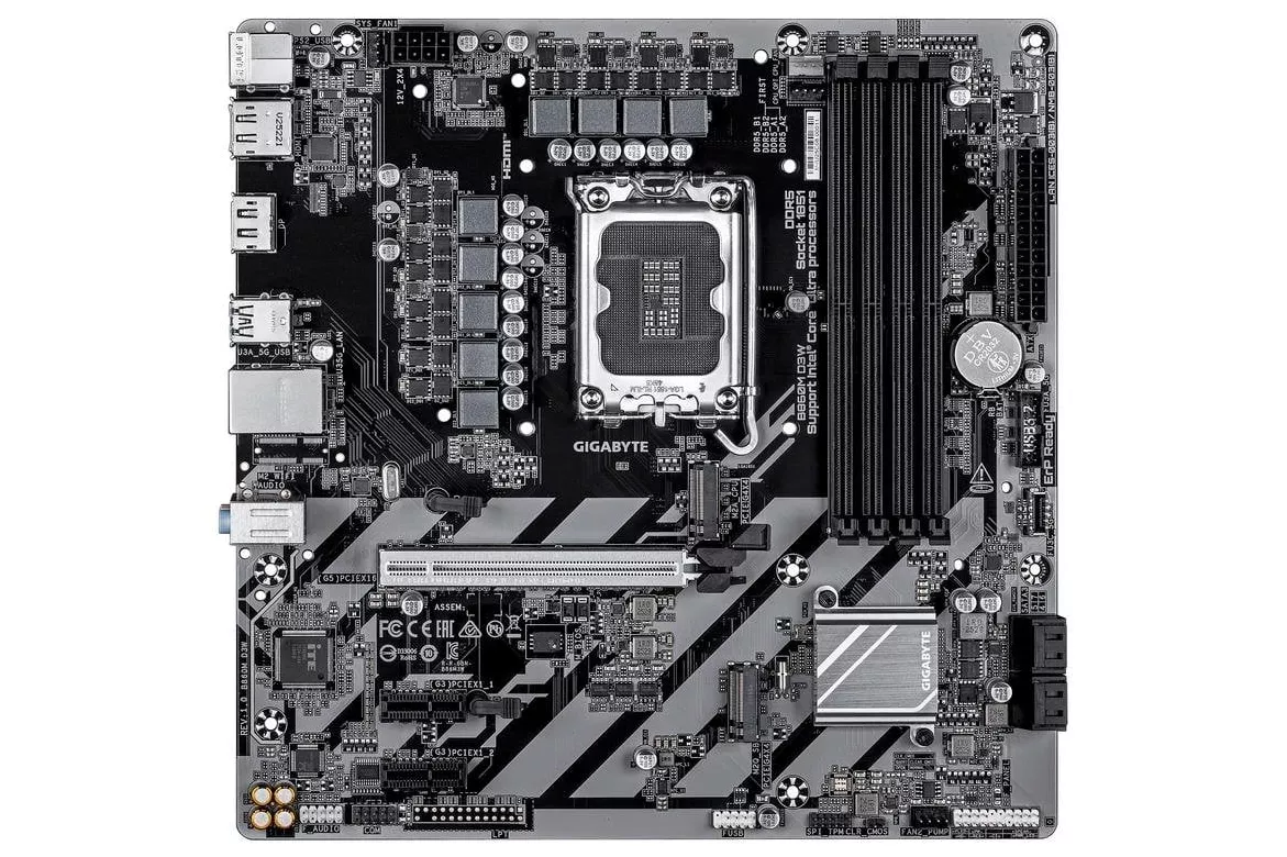 Placa Base GIGABYTE B860M D3W Intel B860 LGA 1851 DDR5 Micro ATX Sin WiFi VRM 4+1+2