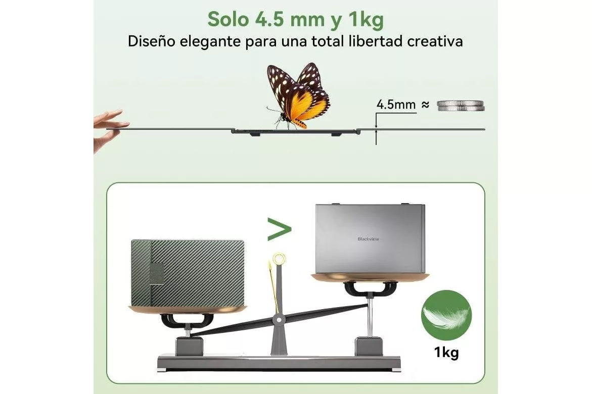 Monitor Blackview DCM8 Pro 15,3" IPS FullHD 60Hz Ultraligero Carga Inversa USB-C Altavoz integrado