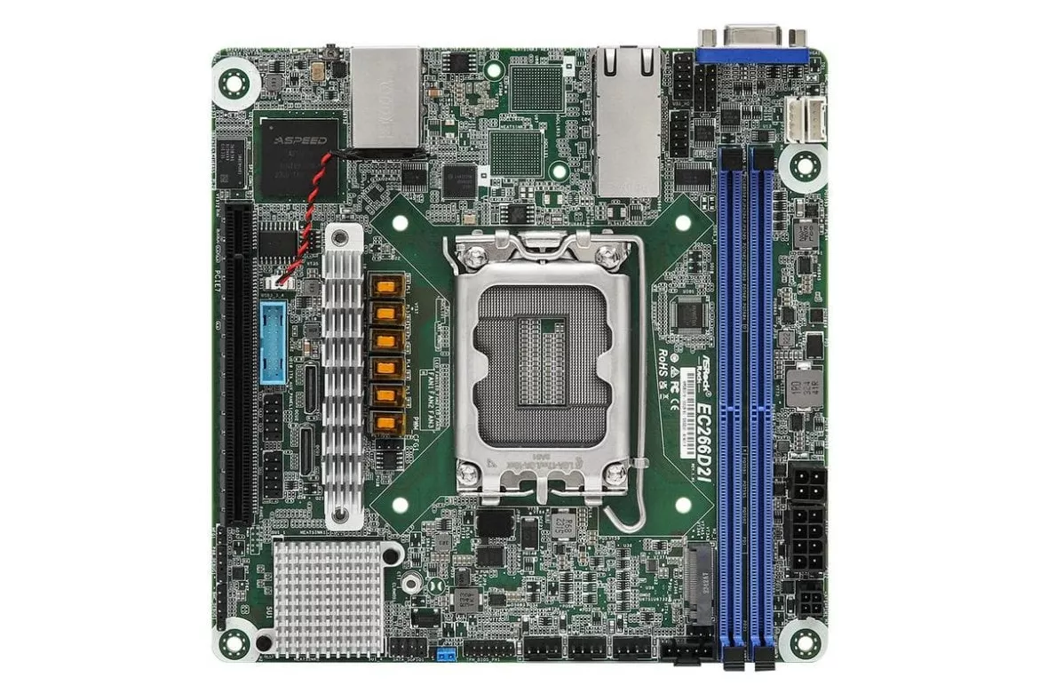 Placa Base AsRock EC266D2I Intel C266 LGA 1700 DDR5 Mini ITX Sin WiFi RAID