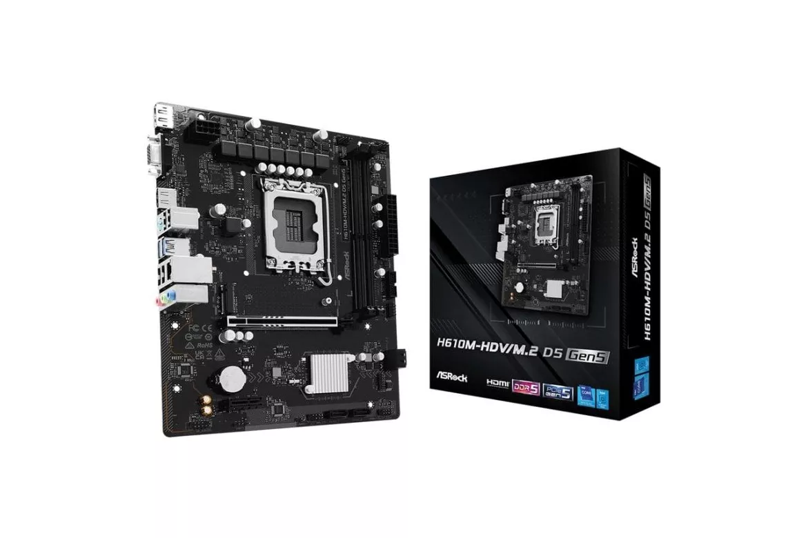 Placa Base AsRock H610M-HDV/M.2 D5 Intel H610 LGA1700 DDR5 Micro ATX Gigabit
