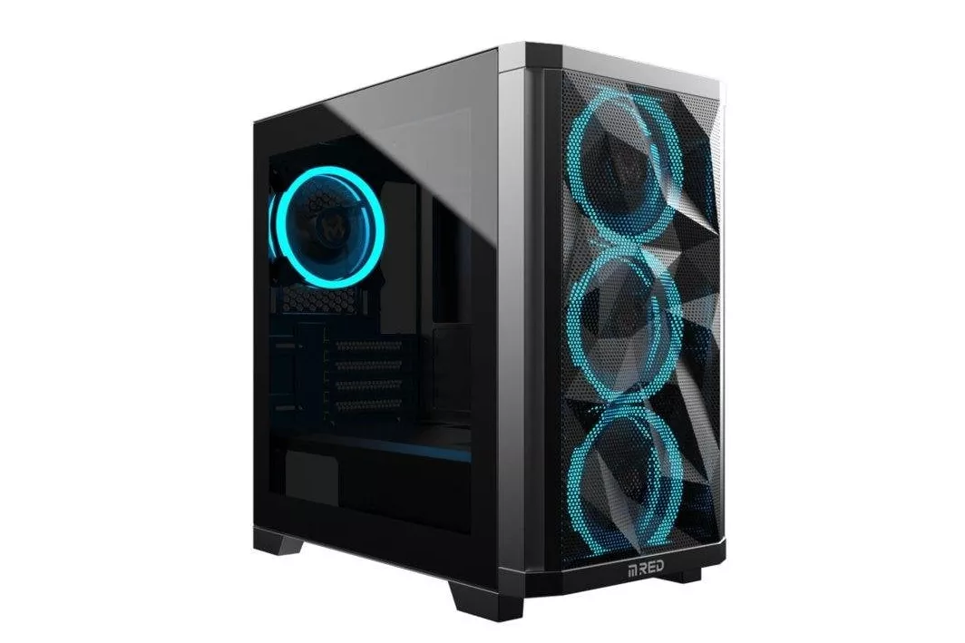 Carcasa PC Gaming Red Computer Stardust Mini Black Mini Tower