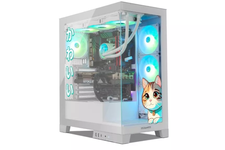 Torre PC NOX Hummer GLOCK ARGB Semitorre ATX Cristal Templado USB-C Blanca - Kawaii Edition