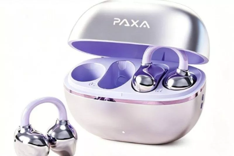 Auriculares Paxa inal&aacute;mbricos Bluetooth 5.4 abiertos con micr&oacute;fono, IPX4 y p&uacute;rpura