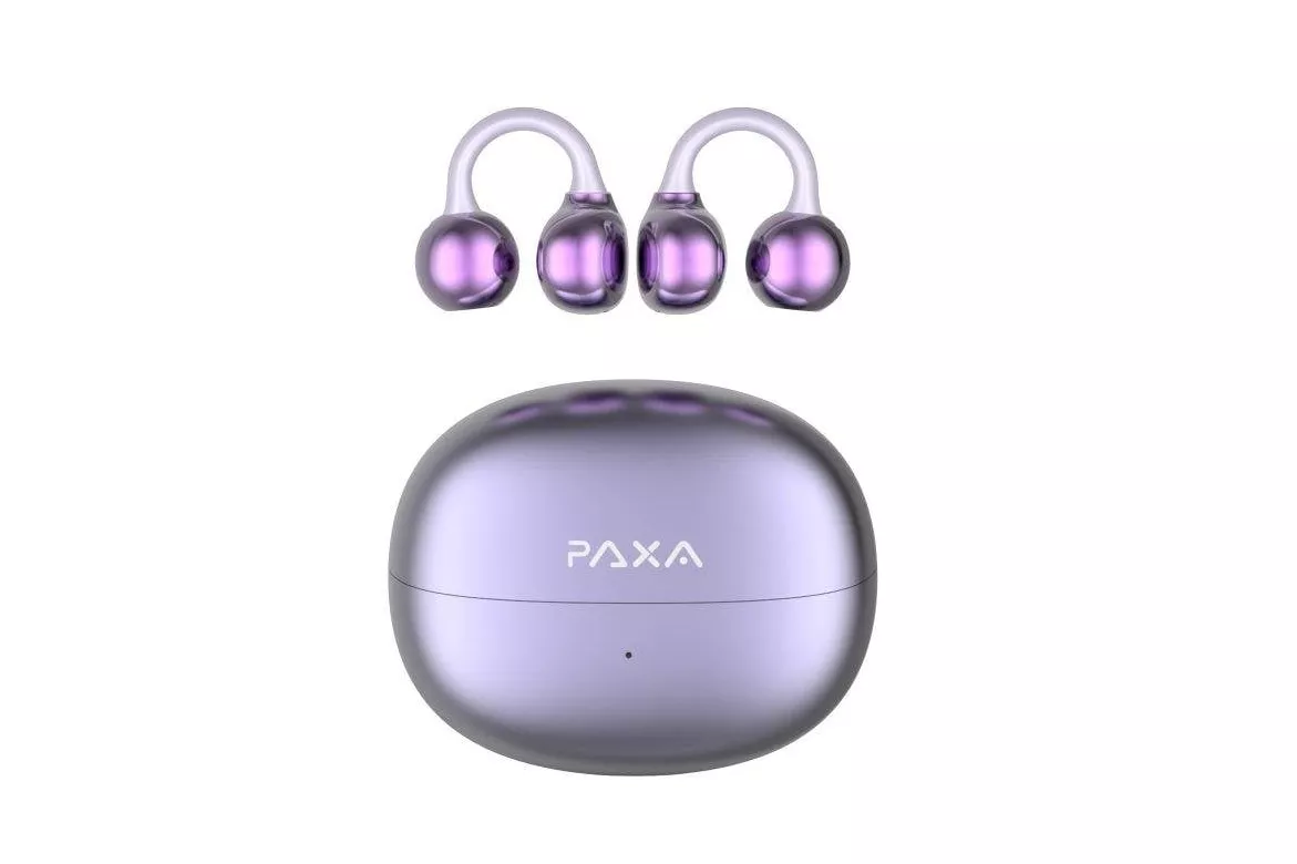 Auriculares Paxa Paxa-c06 inal&aacute;mbricos Bluetooth para uso diario con carga r&aacute;pida morados
