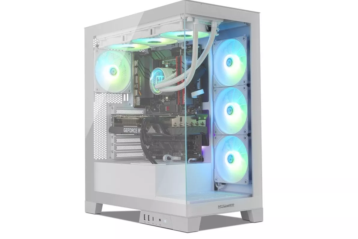 Torre PC NOX Hummer GLOCK ARGB Semitorre ATX Cristal Templado USB-C Blanca - Kawaii Edition
