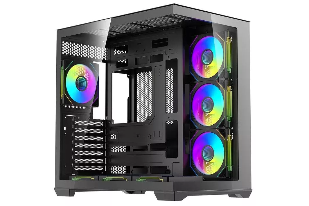 Caja de torre darkFlash C280 negra para acuario con vidrio templado