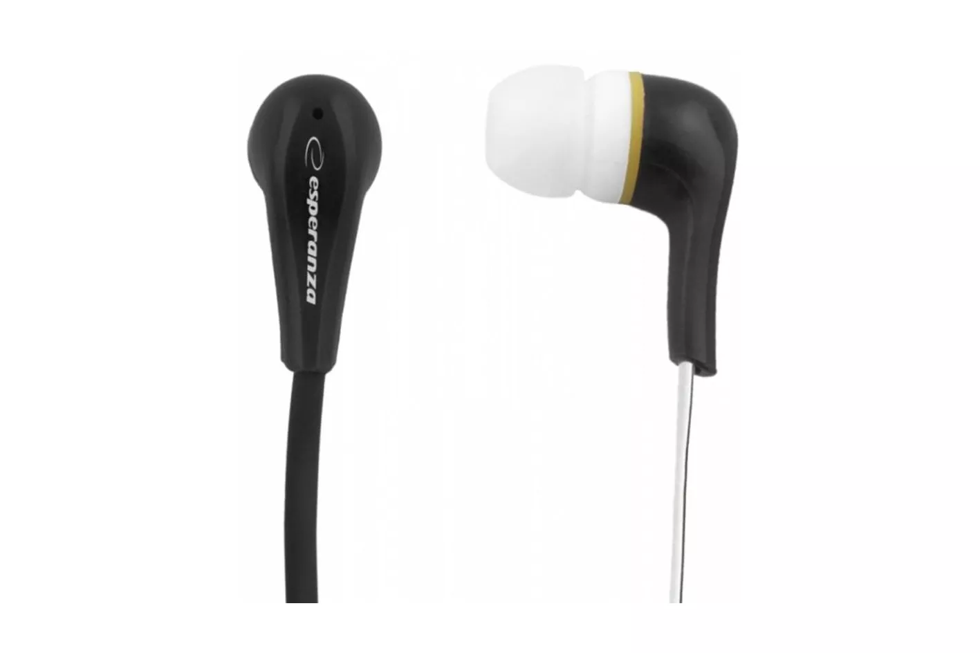 Auriculares Esperanza EH146K con cable, conexi&oacute;n 3,5 mm, intraaurales, negros y blancos