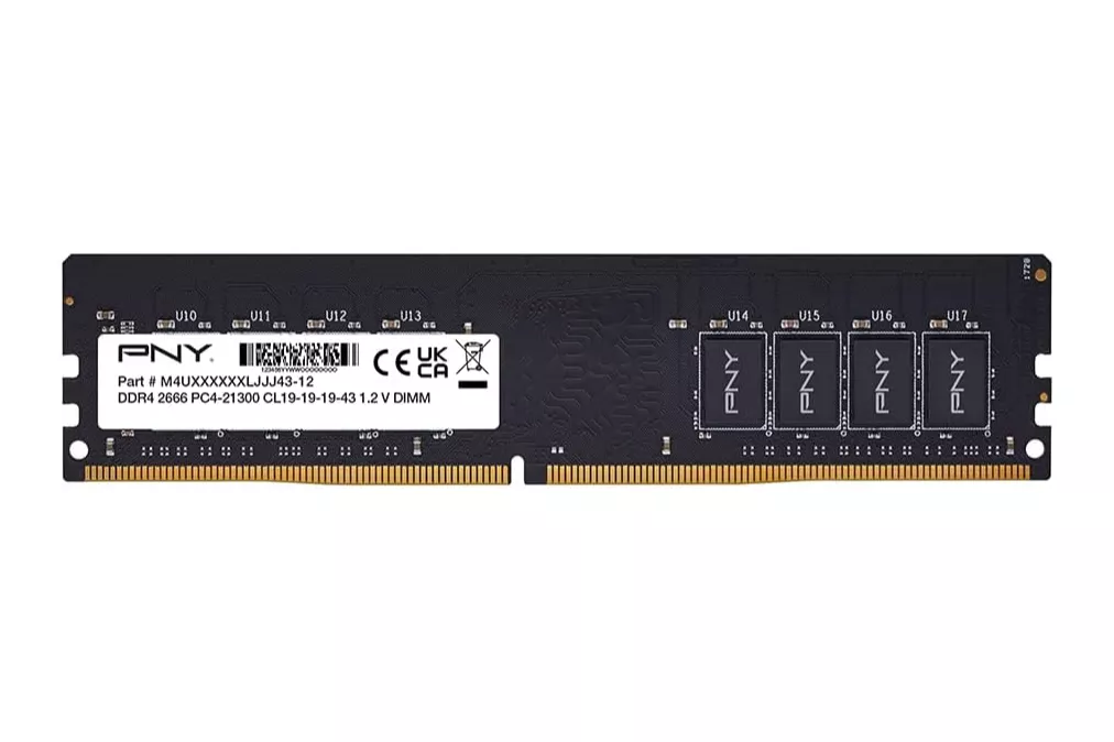 Memoria RAM PNY 16GB DDR4 2666MHz CL19 288 pines DIMM 1.2V