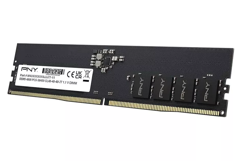 Memoria RAM PNY 16GB DDR5 4800MHz CL40 1.1V DIMM 288 pines PC5-38400
