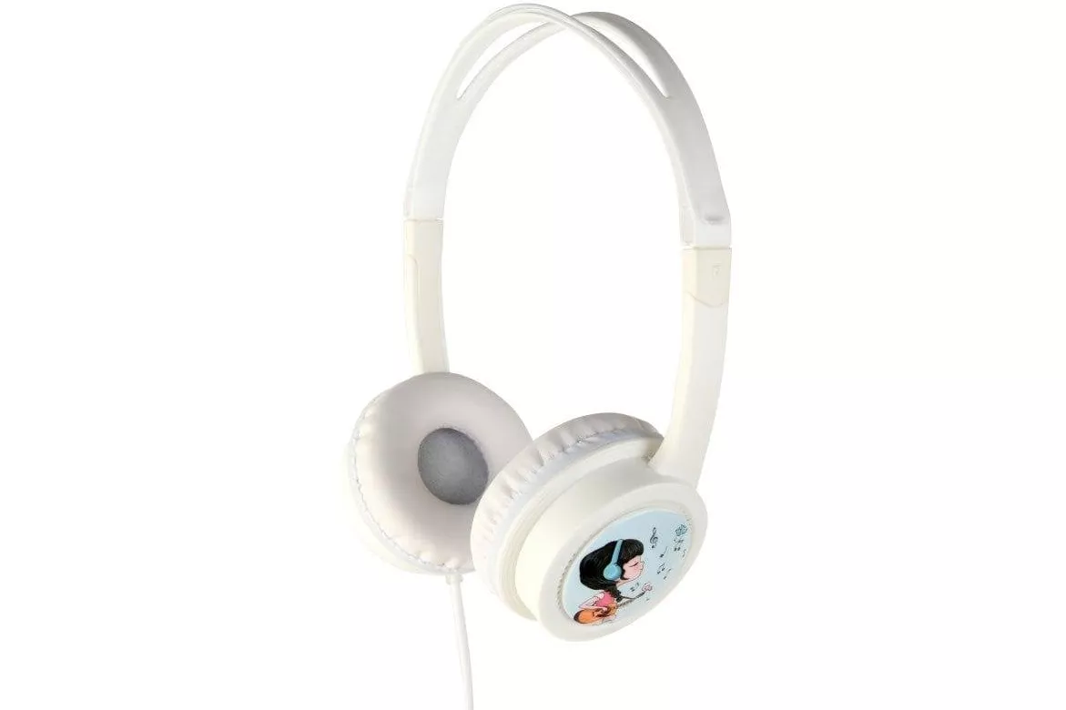 Auriculares Gembird MHP-JR-W con cable 3,5 mm para ni&ntilde;os, limitador de volumen, blancos