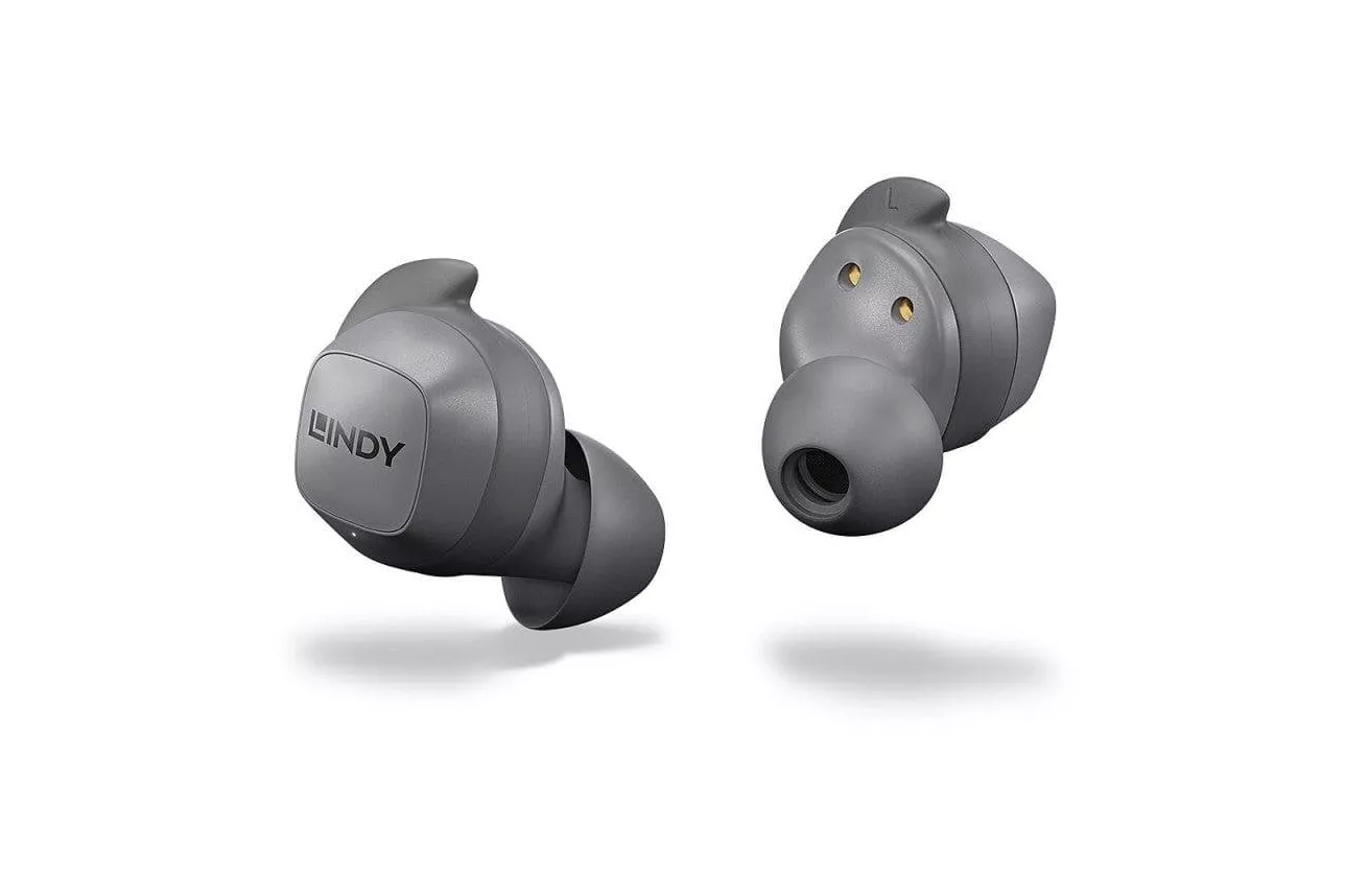 Auriculares Lindy LE400W inal&aacute;mbricos Bluetooth 5.0 intraaurales con micr&oacute;fono gris