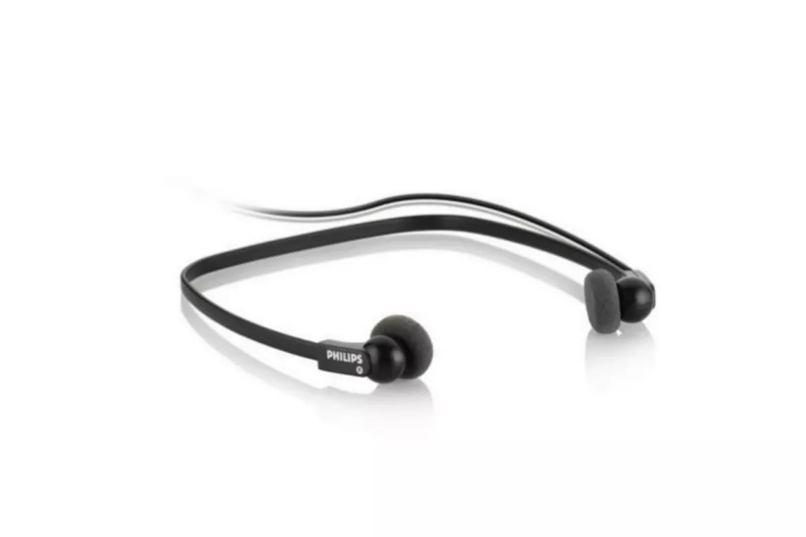 Auriculares Philips LFH0234 con cable 3 m, uso bajo la barbilla, sonido de alta calidad negro