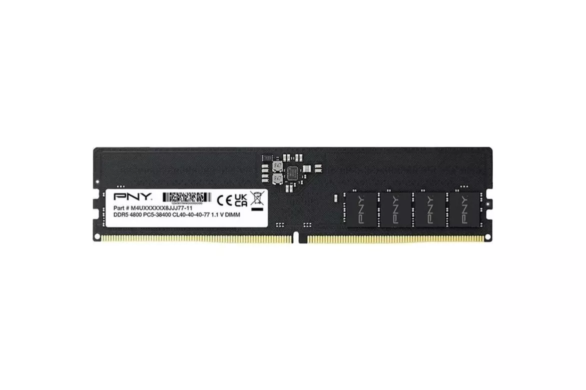 Memoria RAM PNY MD8GSD55600-SB 8GB DDR5 5600MHz CL40 Unbuffered Blanca