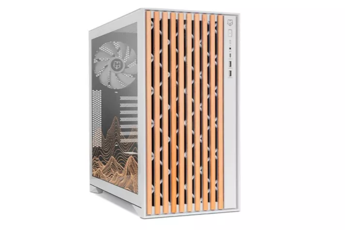 Torre PC Nox Hummer ELEMENT Semi Torre ATX Cristal Templado USB-C Blanca y Madera - Dune Edition By PcCom