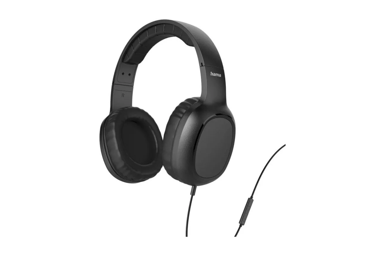 Auriculares Hama 221784 con cable, jack 3,5 mm, llamadas y m&uacute;sica, diadema ajustable, negros