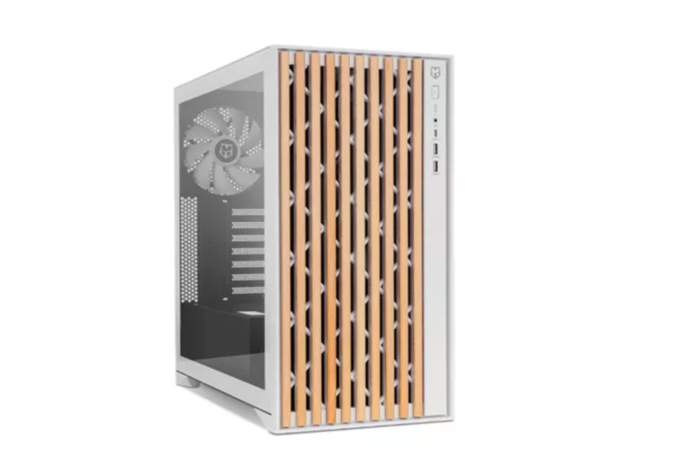 Torre PC Nox Hummer ELEMENT Semi Torre ATX Cristal Templado USB-C Blanca y Madera - Dune Edition By PcCom