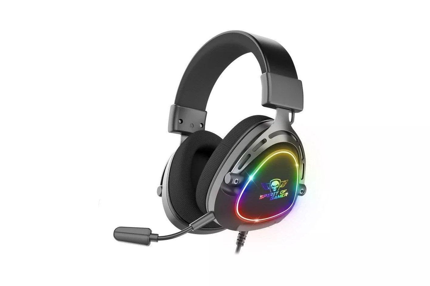 Auriculares Spirit of Gamer Elite H40 con cable, Jack 3,5 mm y USB, RGB, Negro