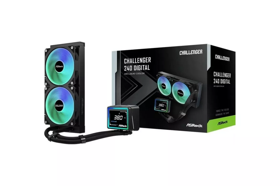 Refrigeraci&oacute;n L&iacute;quida Asrock CPC Challenger 240mm 2 Ventiladores ARGB Negra